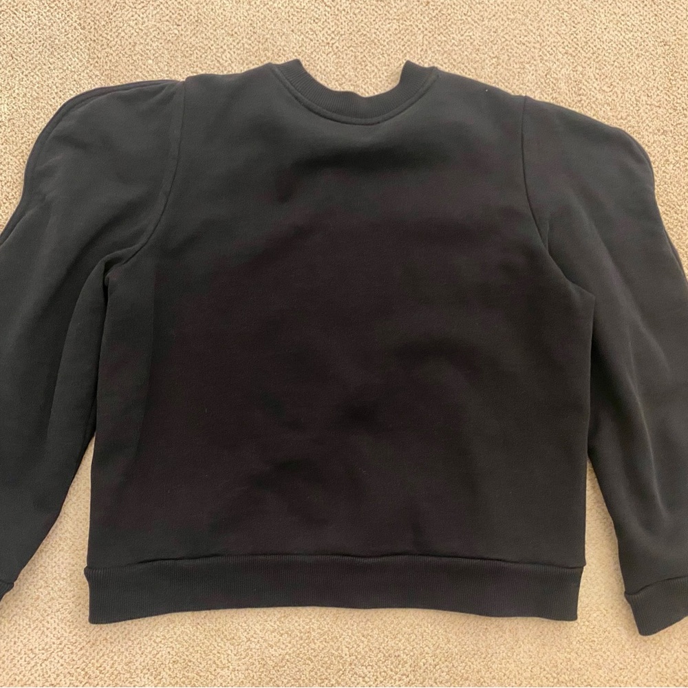 Tibi black sculpted sleeve sweatshirt, small